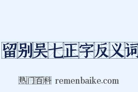 留别吴七正字反义词是什么意思的图片